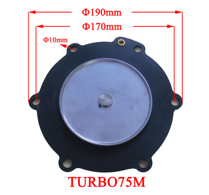 Electromagnetic Pulse Valve Diaphragm Custom Size Model TURBO-DB16 75M 1.5 Inch